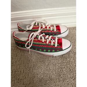 Rare!! Converse All Star Christmas Wrapping Chuck Taylor Shoes Womens Size 7 m